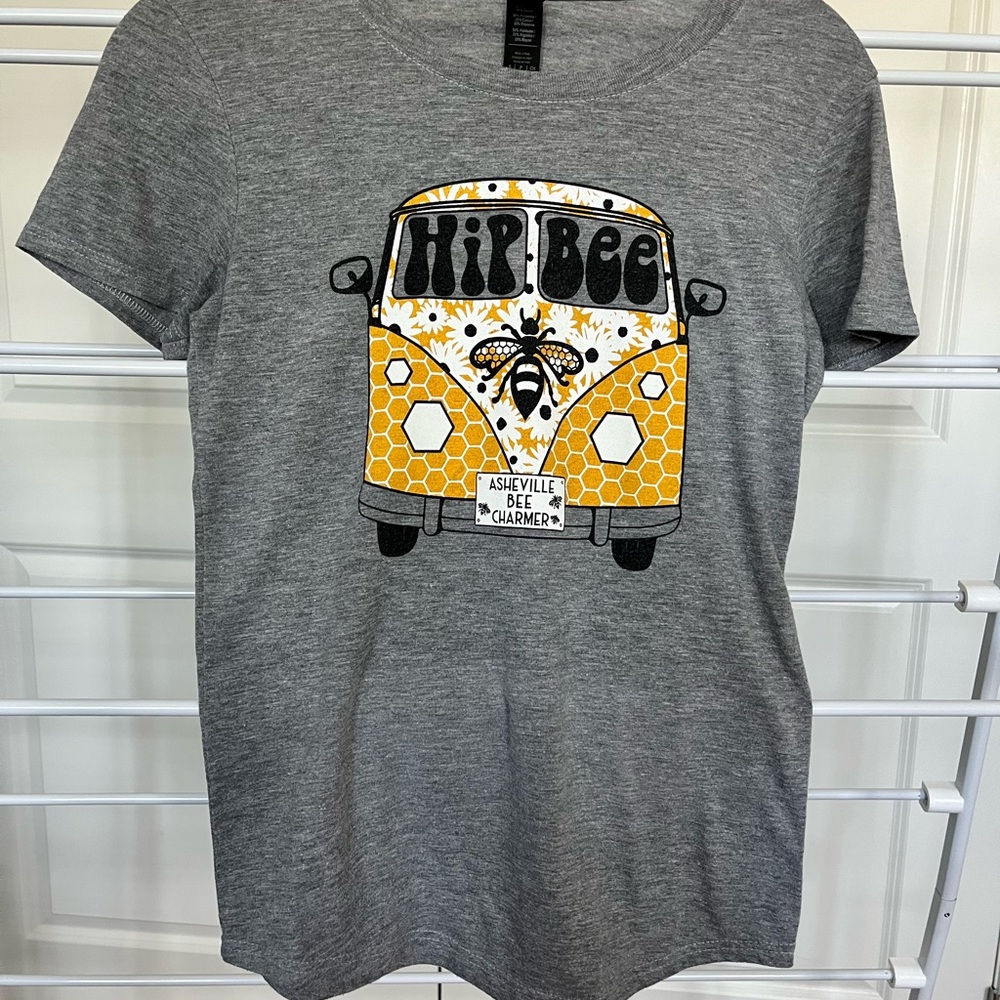 Anvil Gray and Yellow 'Hip Bee'  TShirt
